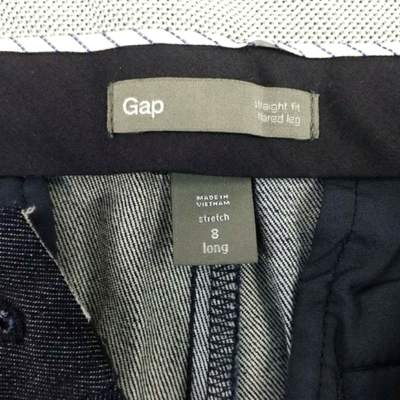 GAP Dark Blue Wash Low Rise Straight Flare Leg Denim Trouser Jeans Womens 8L NWT - Picture 11 of 15